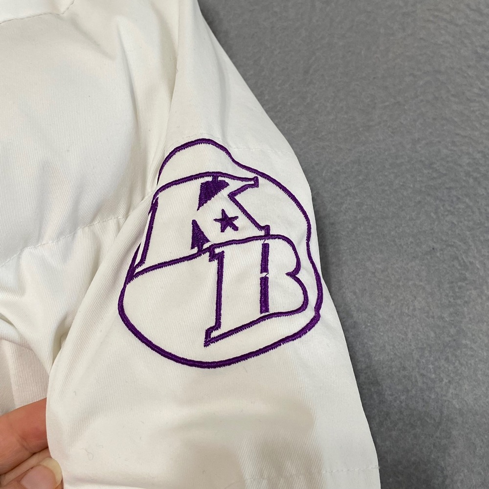 Skate Park Los Angeles Black Mamba Puffer Varsity Jacket White Purple Mens Large - Picture 10 of 11